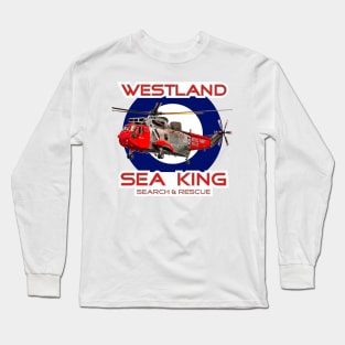 Westland Sea King Search and rescue helicopter of the Royal Navy  in RAF rounde Long Sleeve T-Shirt